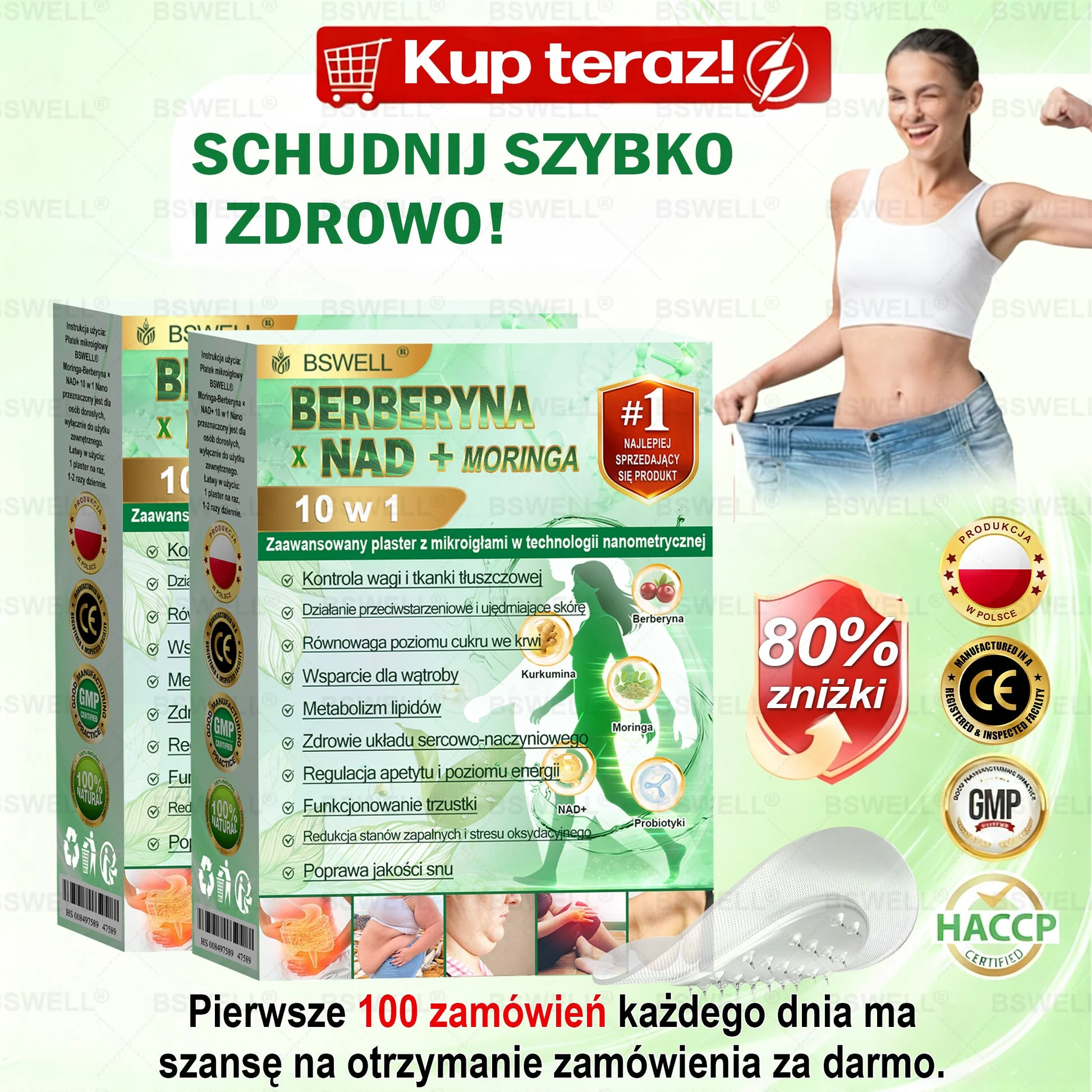 ✨✨ BSWELL® Nano mikroigłowy plaster wyszczuplający (Raz dziennie, efekty już po 28 dniach ✅ Wspiera odchudzanie, serce, cukrzycę, sen, jelita, stawy i więcej.